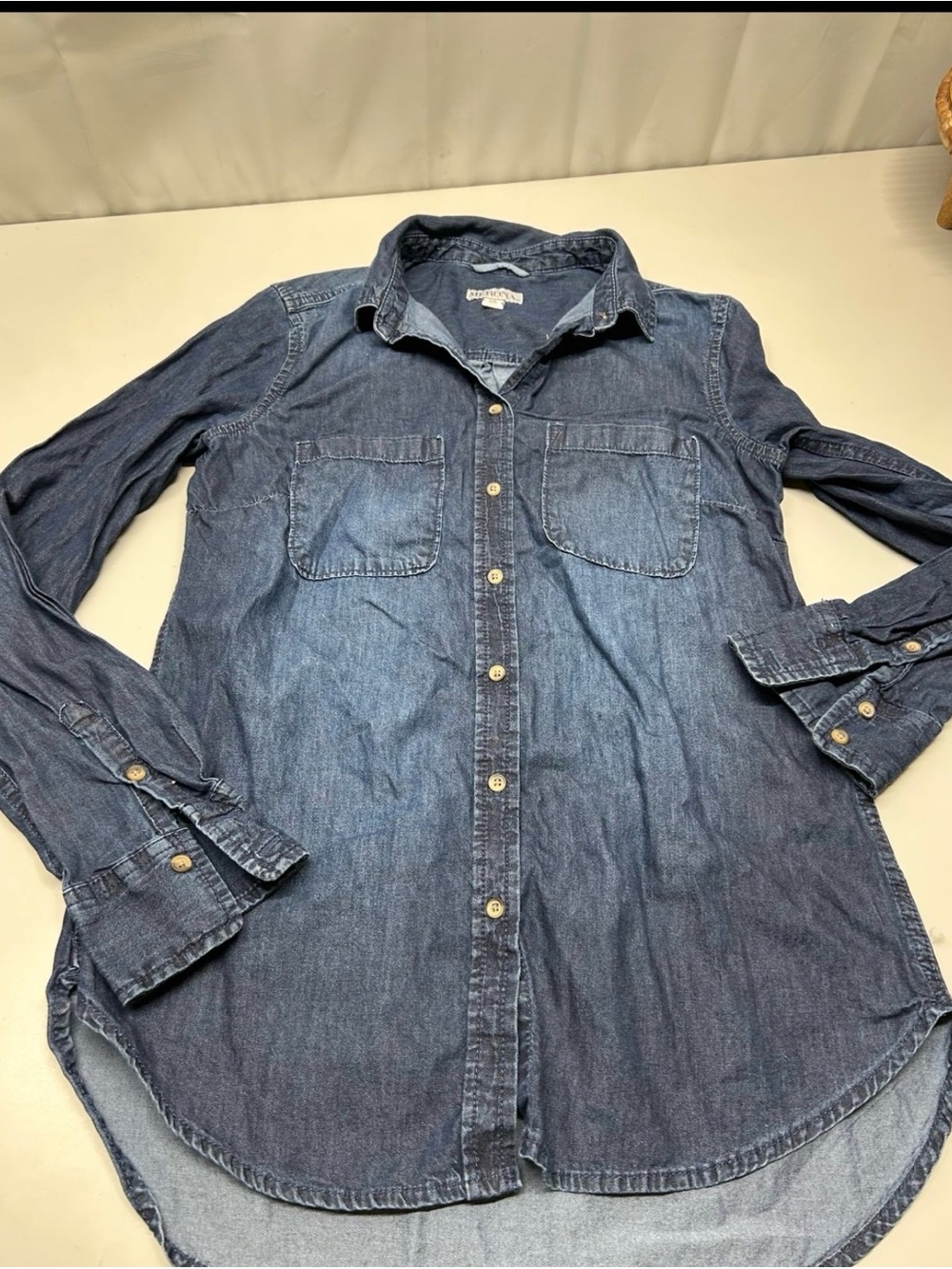 Women’s Dark Blue Denim Shirt - Classic Button-Up